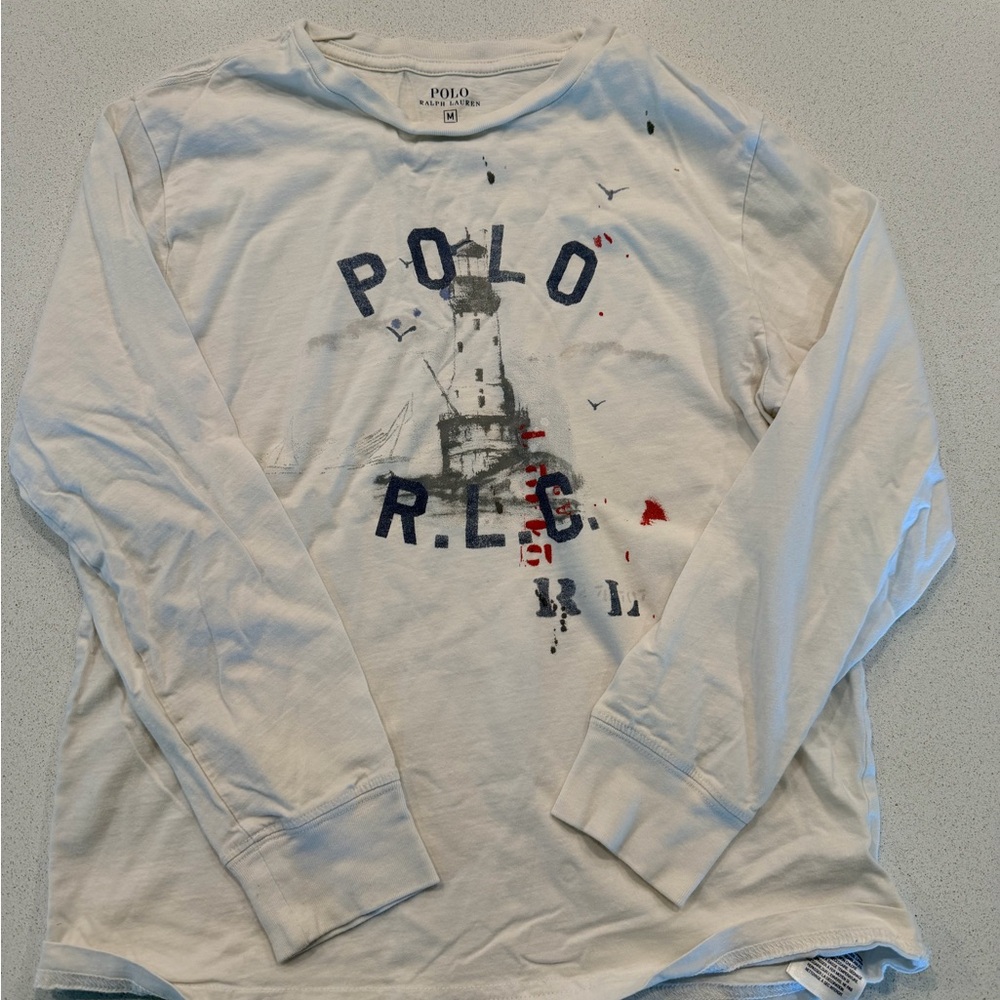 Polo by Ralph Lauren Cream Long Sleeve Tee